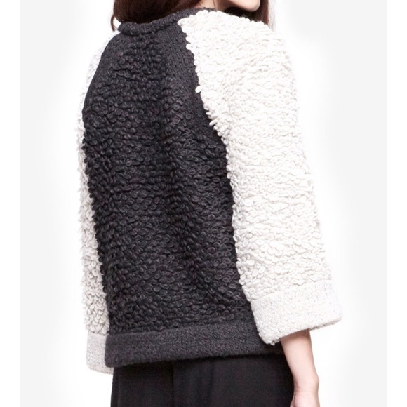 IRO Colorblock Ecru and Charcoal Gray Sweater - Picture 9 of 15